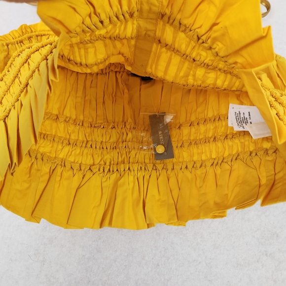 J Crew Re-Imagined Yellow Ruched Cropped Top Size Small - Picture 4 of 11